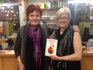 Gail Pellett with Kris Kleindienst, co-owner, Left Bank Books, St Louis